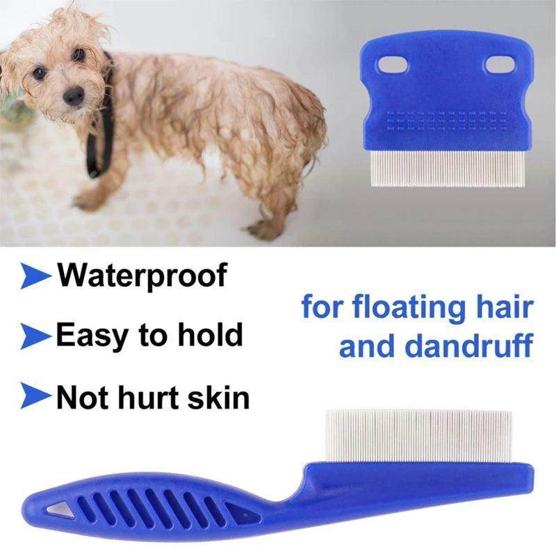 6pcs Flea Comb with Rounded Metal Teeth Durable Pet Tear Stain Remover Combs Dog Grooming Comb Set Float Hair Remover - Simply Petastic