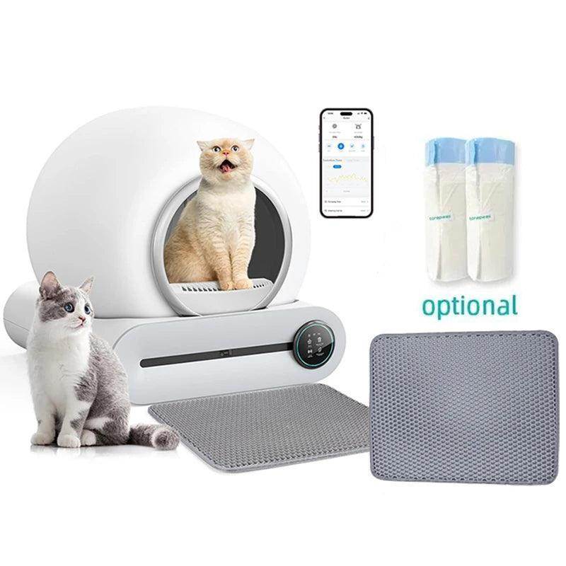 Automatic Smart Cat Litter Box Self Cleaning Fully Enclosed 65L Large - Simply Petastic