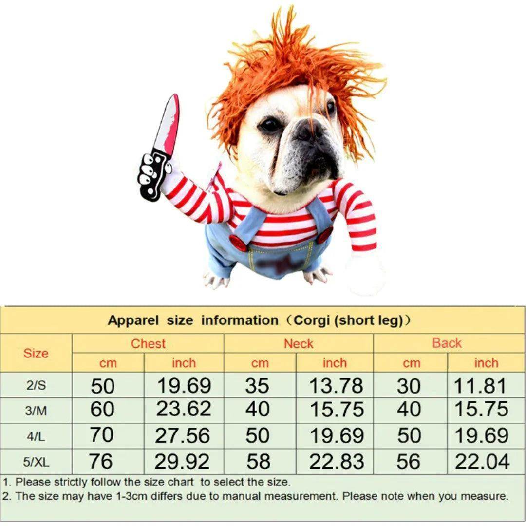 Chucky Deadly Doll cotume for dog and cats - Simply Petastic
