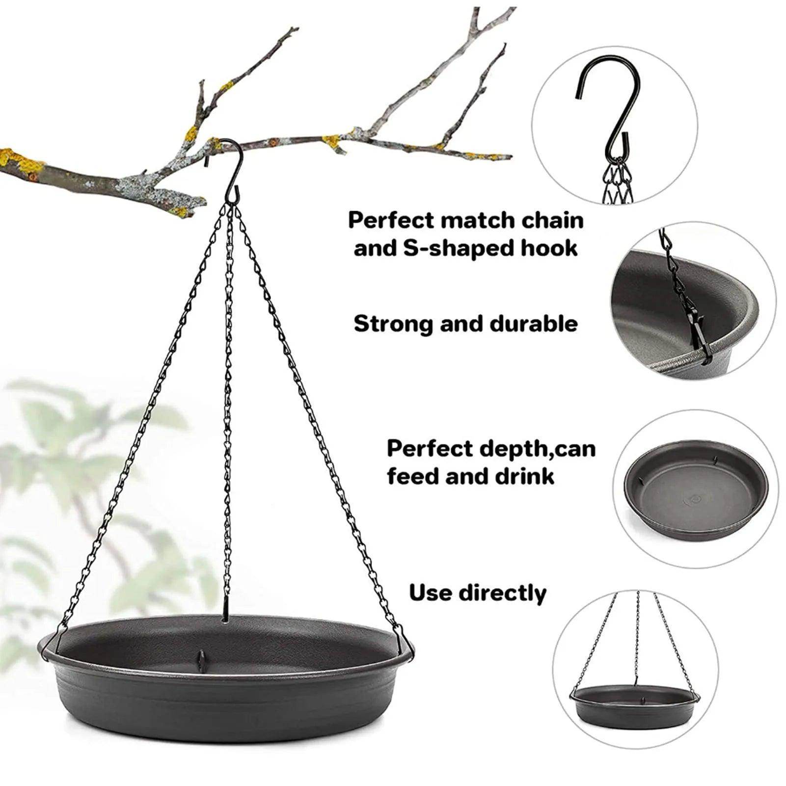 Hanging Bird Feeder Outdoor Bath Tray Bird Water Drinker Outdoor Feeder Garden Yard Decoration Plastic Bird Feeder Pet Supplies - Simply Petastic