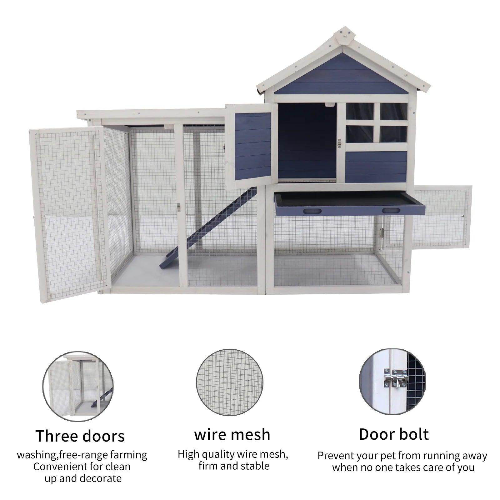 Deluxe Wooden Chicken Coop, Hen House - Simply Petastic