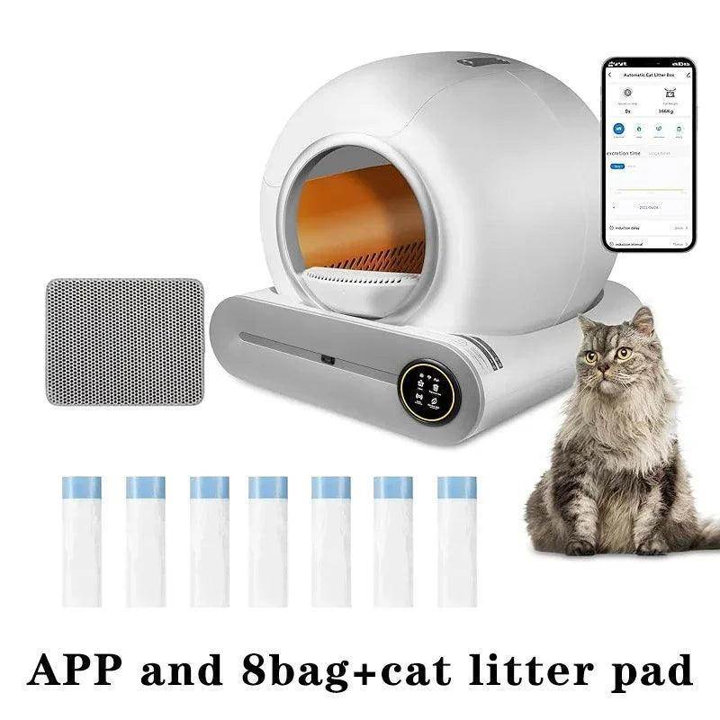 Automatic Smart Cat Litter Box Self Cleaning Fully Enclosed 65L Large - Simply Petastic
