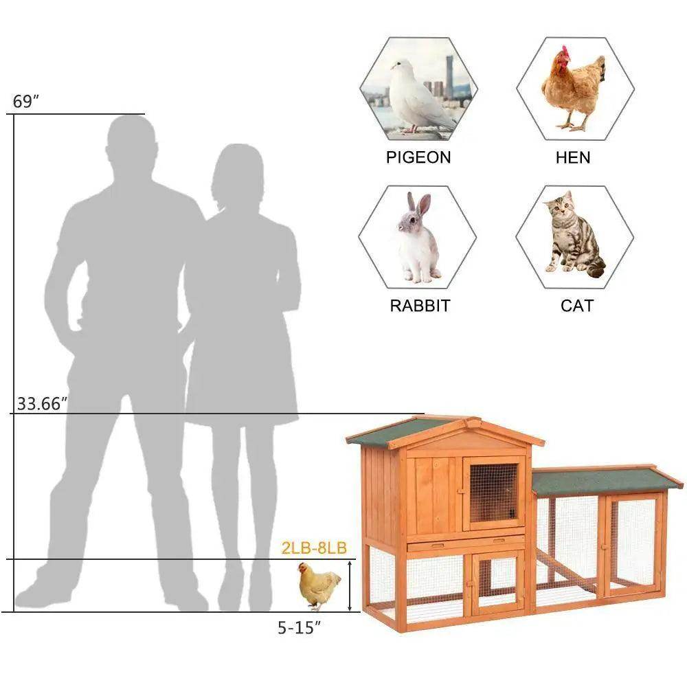 61" Wooden Chicken Coop - Simply Petastic
