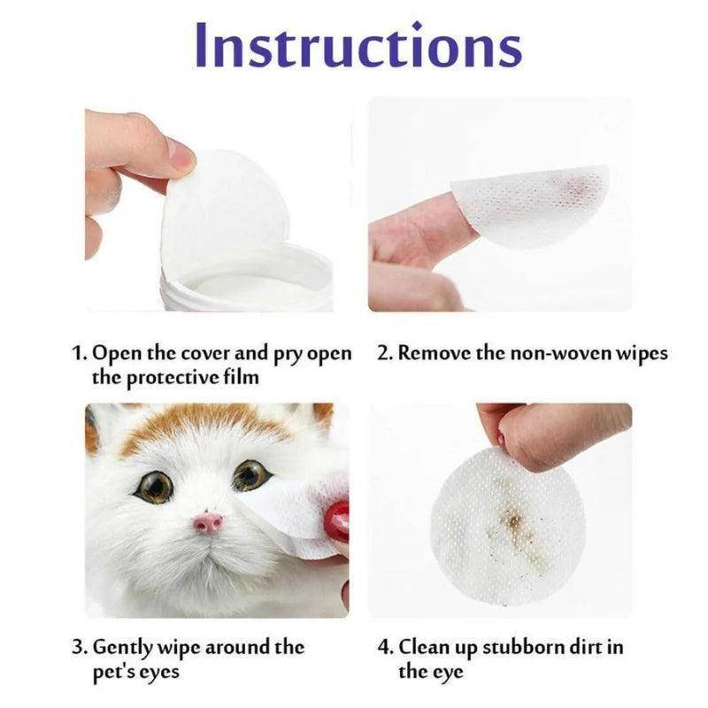 Pet Clean Eyes Remove Eye Dirt Dog Cat Universal Wet Paper Wipe - Simply Petastic