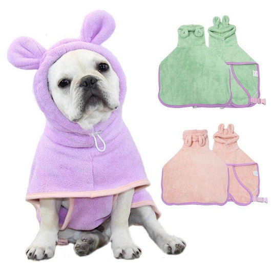 Bathrobe for Dogs Super Absorbent Fast Drying Hooded - Simply Petastic