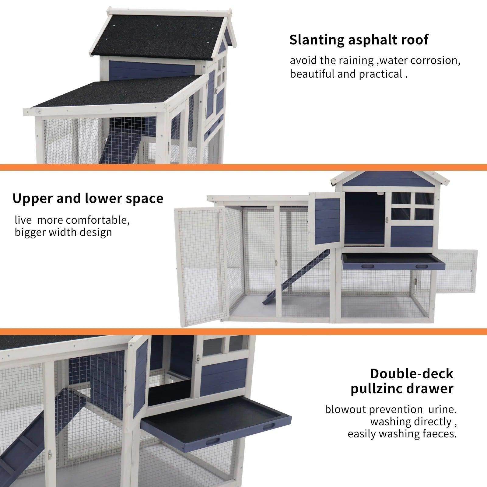 Deluxe Wooden Chicken Coop, Hen House - Simply Petastic