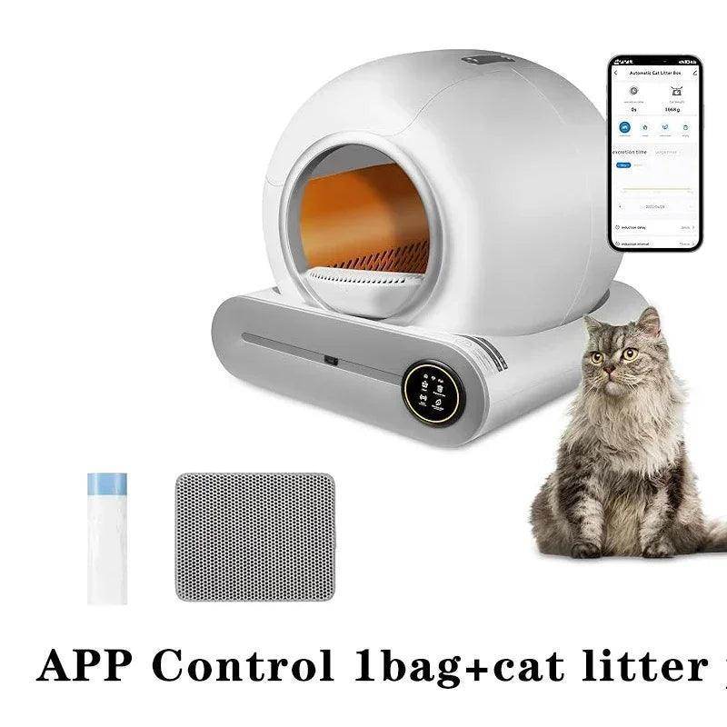 Automatic Smart Cat Litter Box Self Cleaning Fully Enclosed 65L Large - Simply Petastic