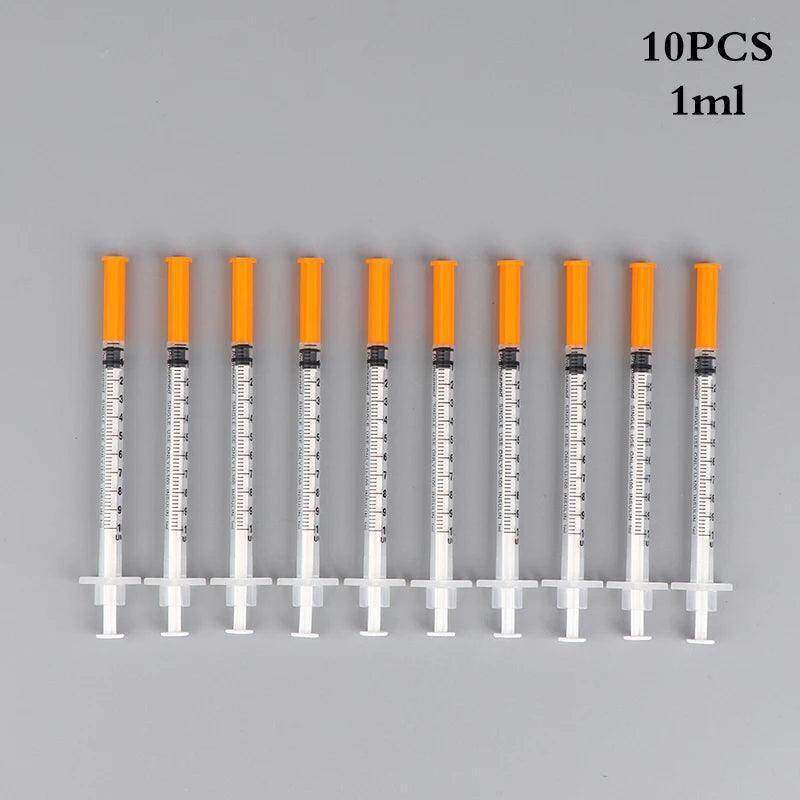 10pcs 1ml Disposable Plastic Veterinary Syringe With Needles For Pet Farm Animal Cat Dog Pig Cattle Sheep Horses - Simply Petastic