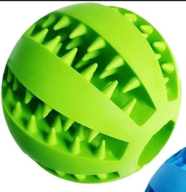 2pc Treat Feeder Tooth Cleaning Bite Resistant Rubber Chew Ball Toy - Simply Petastic