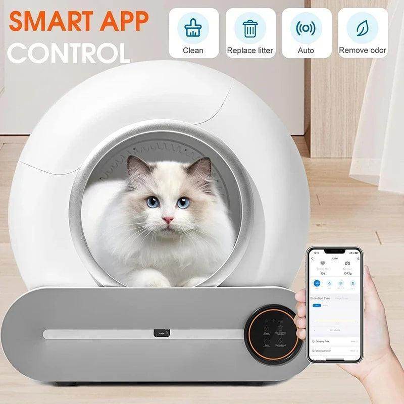 Automatic Smart Cat Litter Box Self Cleaning Fully Enclosed 65L Large - Simply Petastic