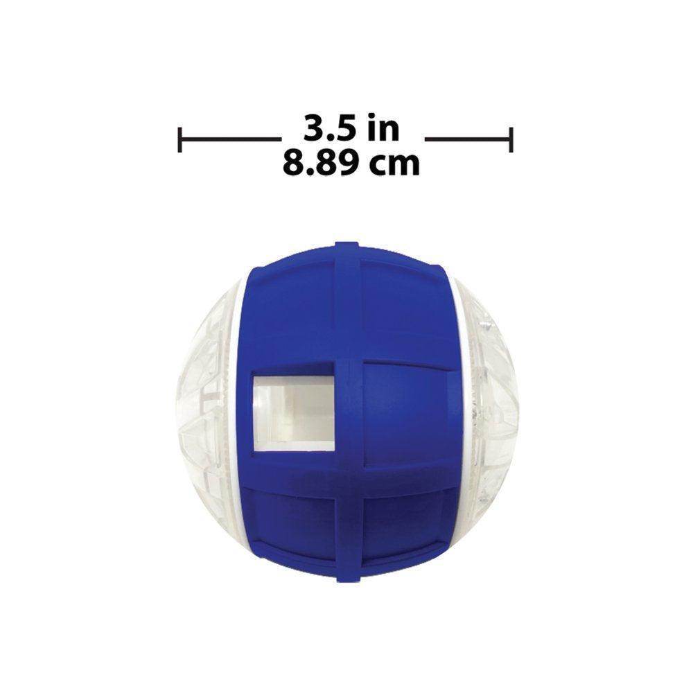 Puzzle Treat Ball 3.5” Slow Feeder Dog Toy for Small & Medium Dogs, Clear & Blue - Simply Petastic