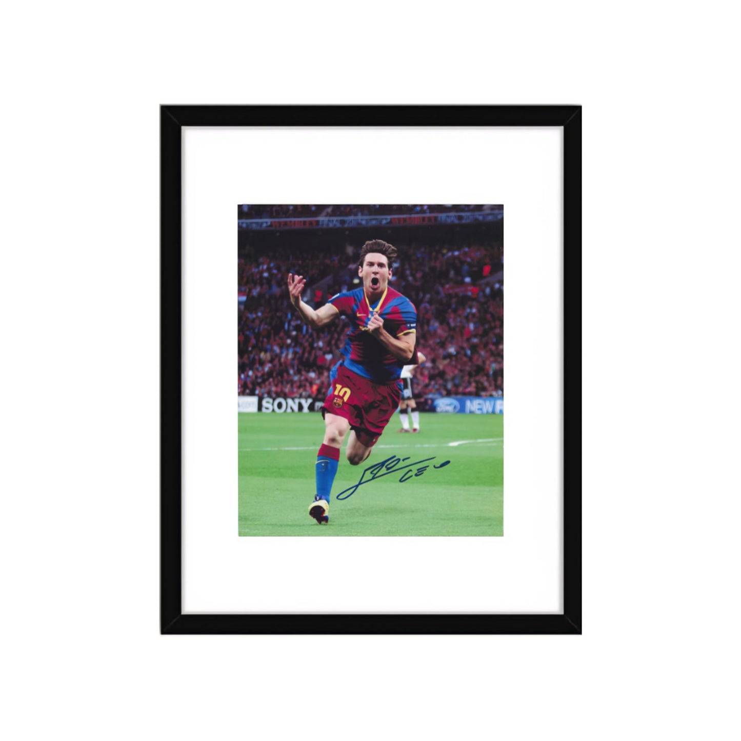 Lionel Messi Autographed 8x10 Photo Art Print W/ Frame B