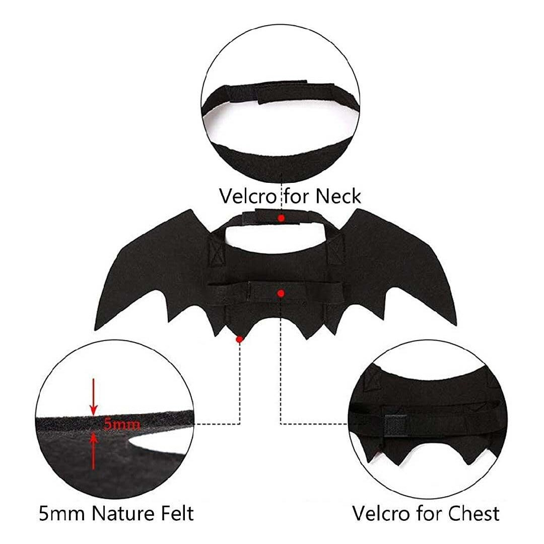Black Bat Wings Pet Cosplay Prop Halloween Cat Dog Costume