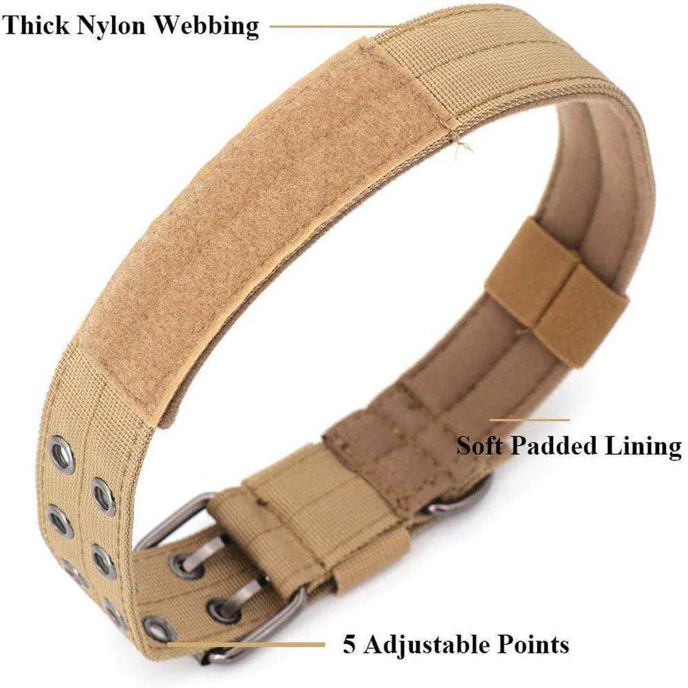 2" Wide Tactical Heavy Duty Nylon Large Dog Collar K9 Military with Metal Buckle - Simply Petastic