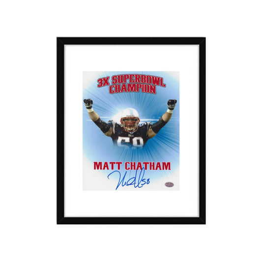 Matt Chatham New England Patriots Autographed 8x10 Photo Art Print   No Frame