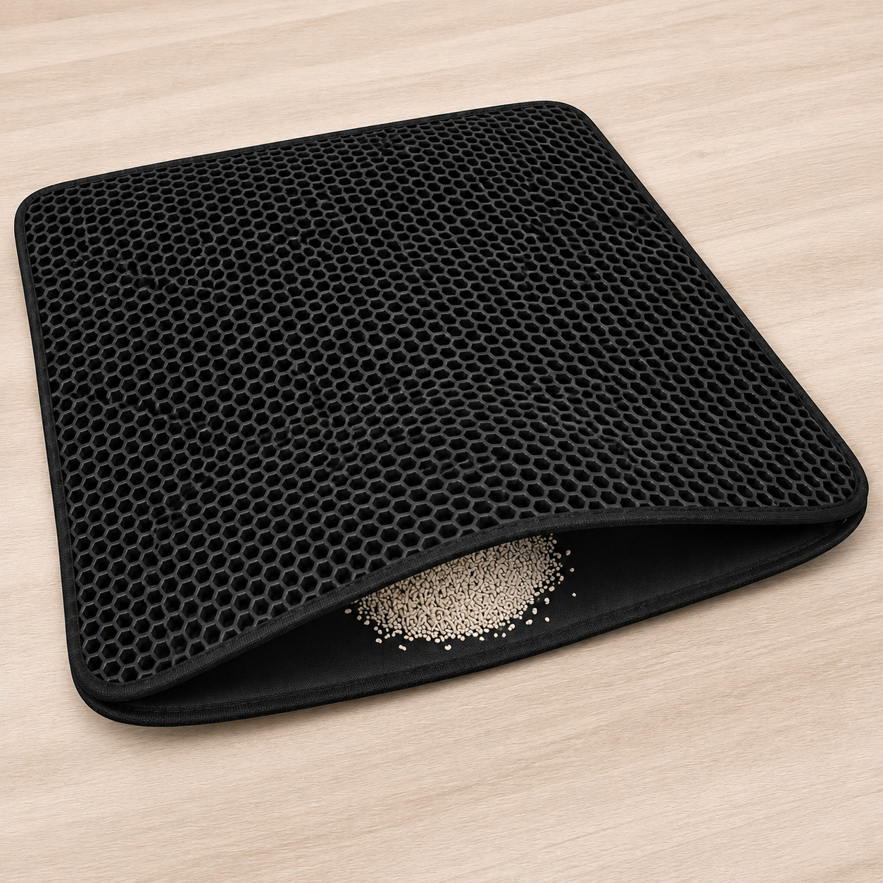 Cat Litter Trapping Mat, Honeycomb Double Layer Design, Urine and Water Proof Material, Scatter Control, Less Waste Easier to Clean, Washable