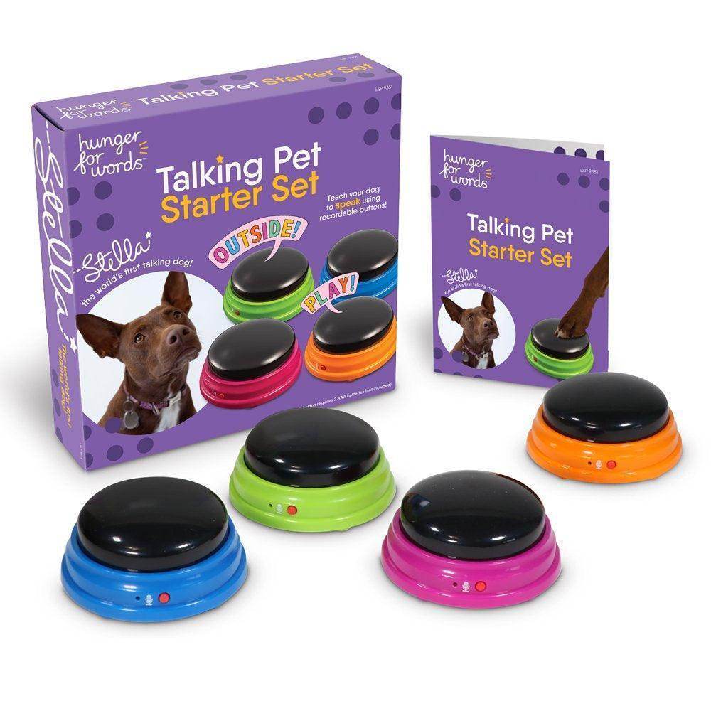 Talking Pet Starter Set - 4 Recordable Buttons for Dog Communication, Talking Dog Buttons - Simply Petastic