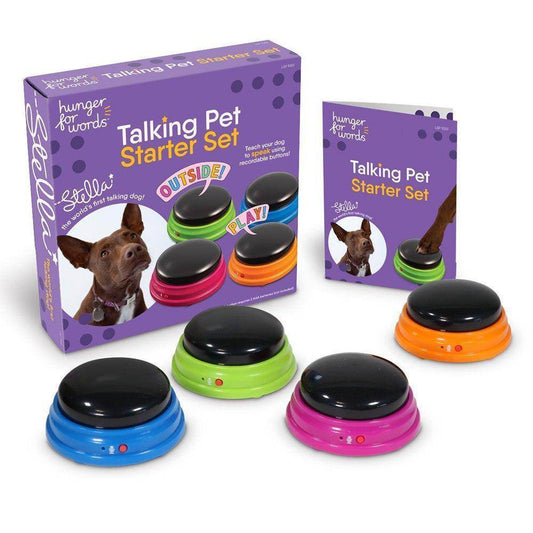 Talking Pet Starter Set - 4 Recordable Buttons for Dog Communication, Talking Dog Buttons - Simply Petastic
