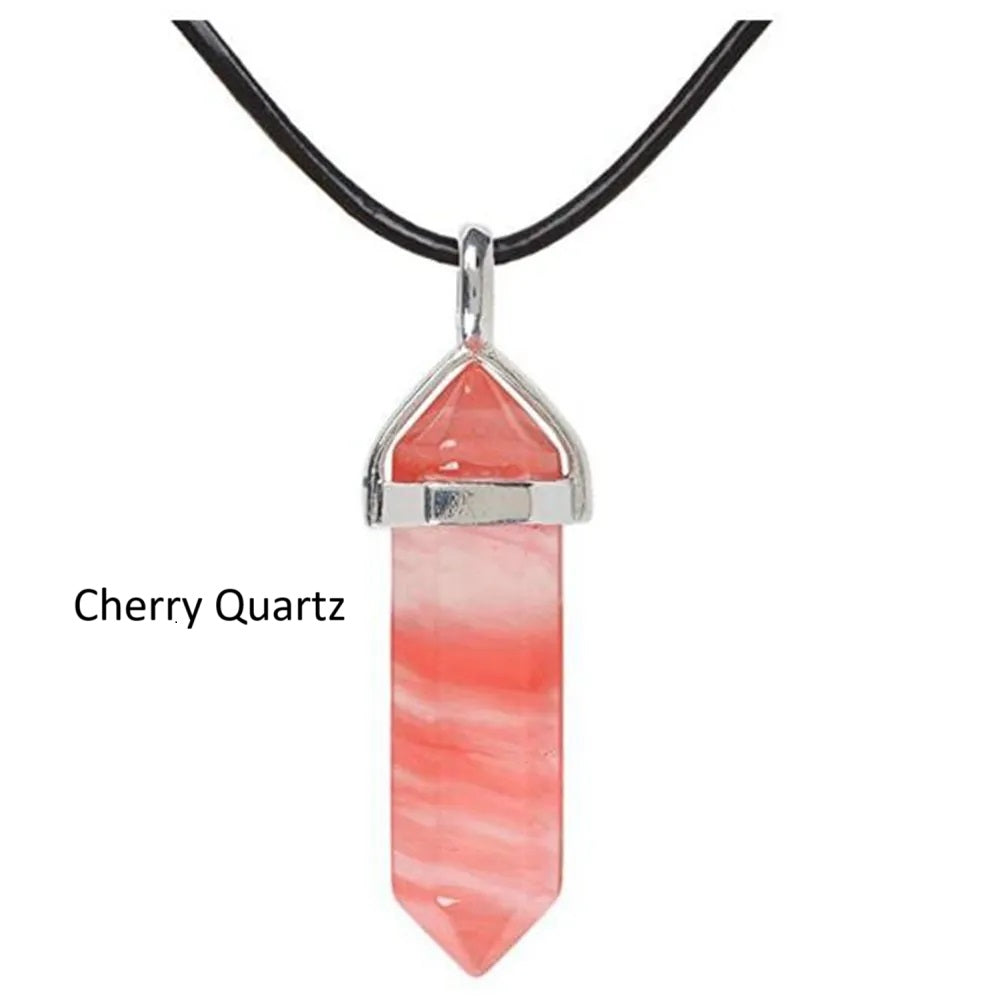 Crystal Point Chakra Healing Gemstone Pendant Necklace Stone