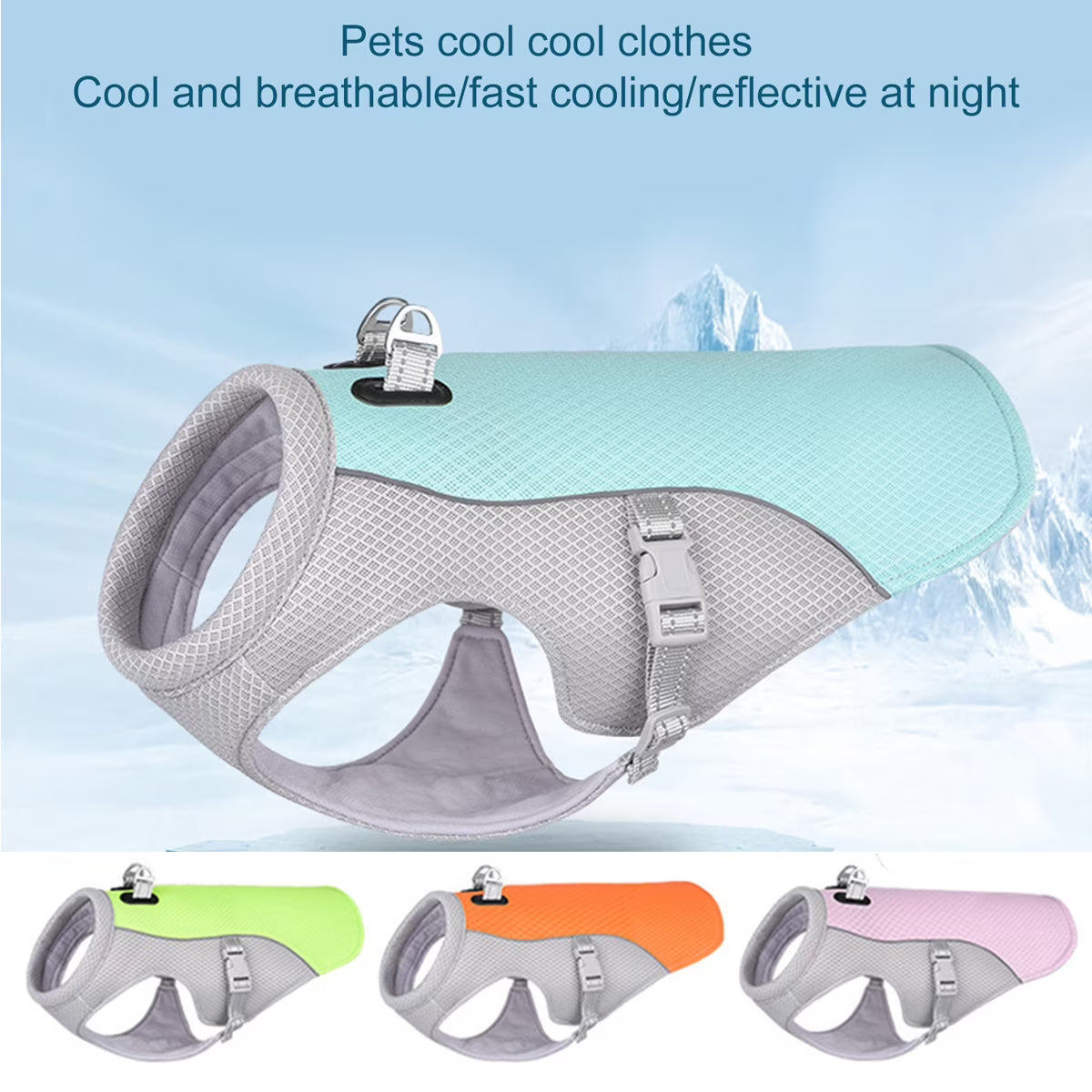 Dog Cooling Vest Breathable Mesh Orange Jacket Summer Cool and Comfortable Coat Adjustable with Reflective Strip Pet Clothes Suitable for Large Medium and Small Pet