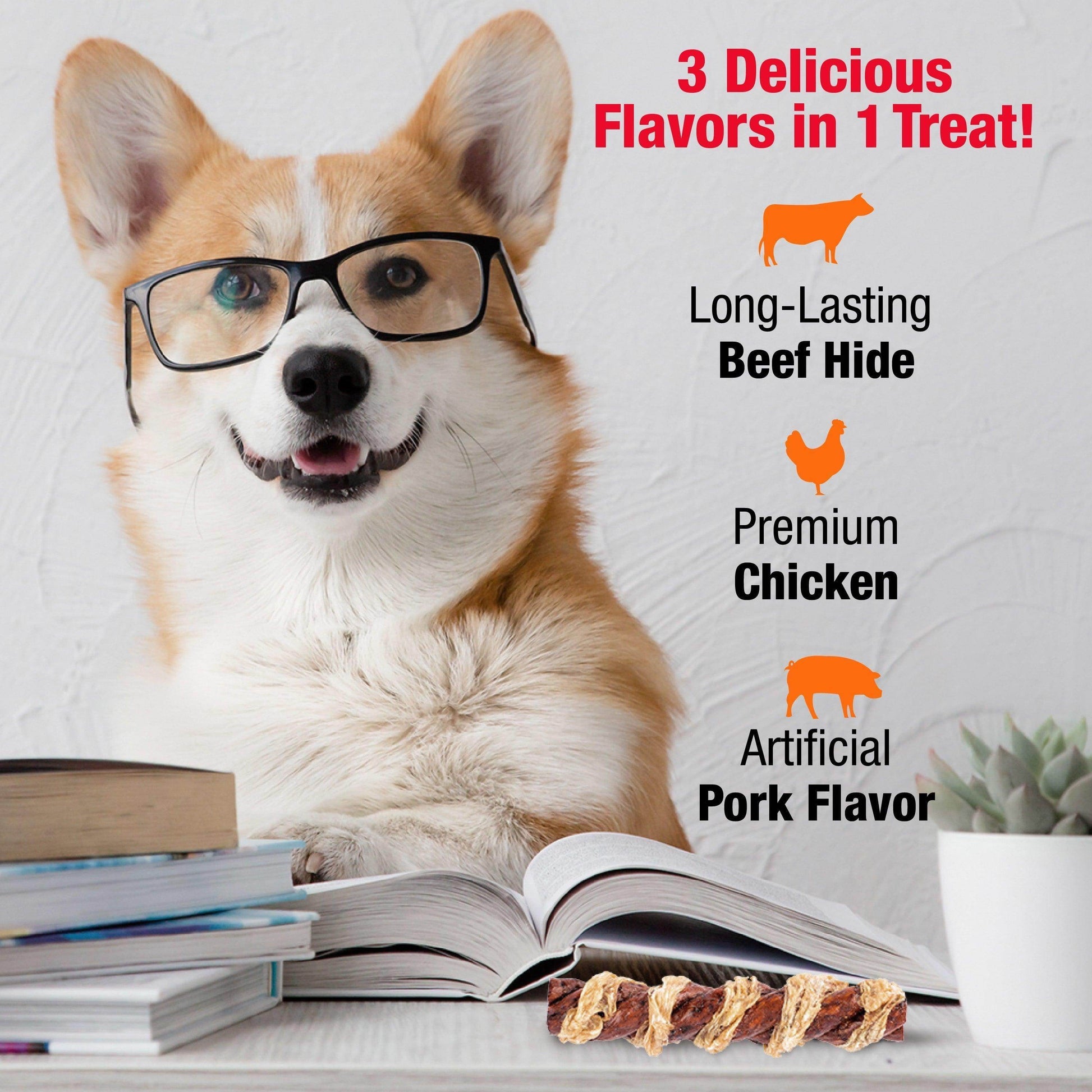Good ‘N’ Fun Triple Flavor Crunchy Spirals, Long-Lasting Dog Chews, 3 Count - Simply Petastic