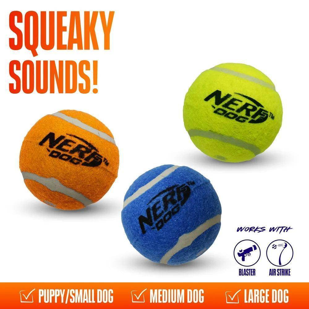 2.5-Inch Squeak Tennis Ball Dog Toy, 3-Pack - Simply Petastic