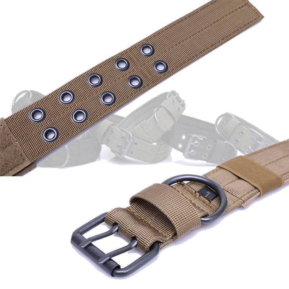 2" Wide Tactical Heavy Duty Nylon Large Dog Collar K9 Military with Metal Buckle - Simply Petastic