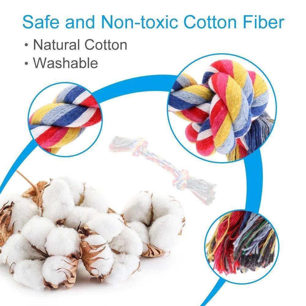 Dog Chew Toys for Aggressive Chewers, 8 Pack Interactive Washable Tough Teething Dog Rope Toys, for Puppies Small Medium Dogs - Simply Petastic