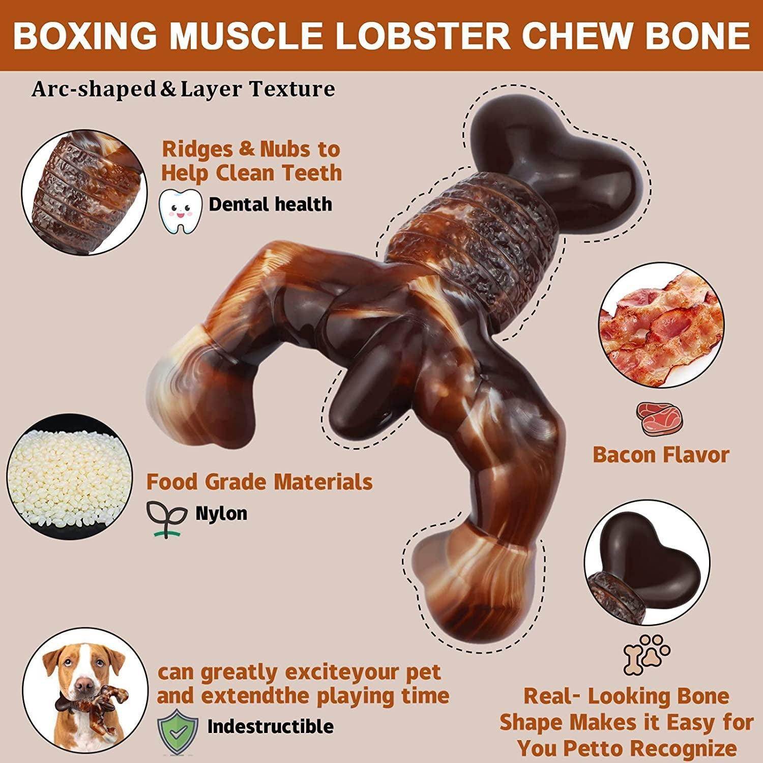 Indestructible Dog Chew Toys for Aggressive Chewers, Bacon Flavored - Simply Petastic