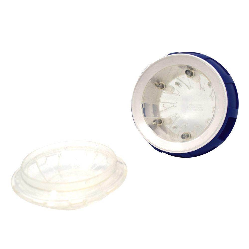 Puzzle Treat Ball 3.5” Slow Feeder Dog Toy for Small & Medium Dogs, Clear & Blue - Simply Petastic