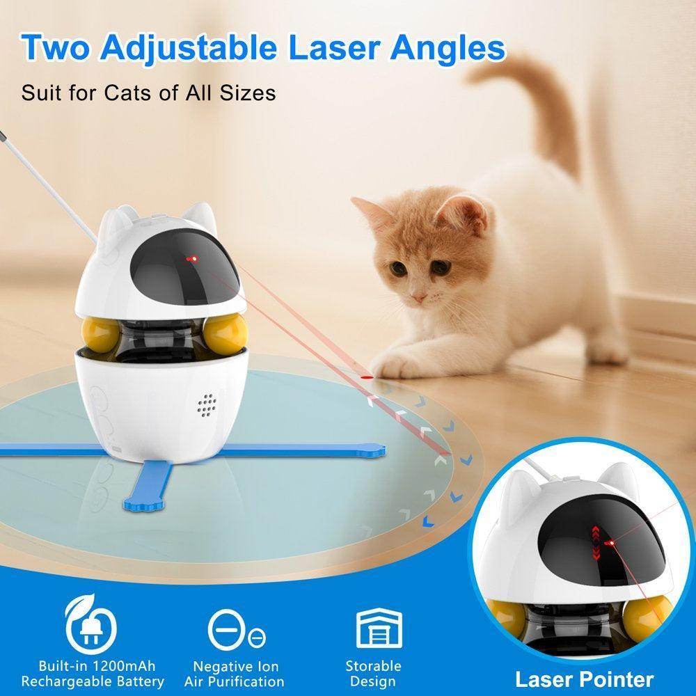 Automatic Cat Toy Interactive, 3 in 1 Cat Interactive Laser Feather Toy - Simply Petastic