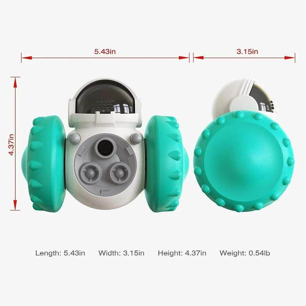 Dog Treat Ball IQ Training Treat Dispensing Dog Toys Interactive Food Puzzles Ball for Dogs Cats Pet Slow Feeder Ball Robot Green - Simply Petastic