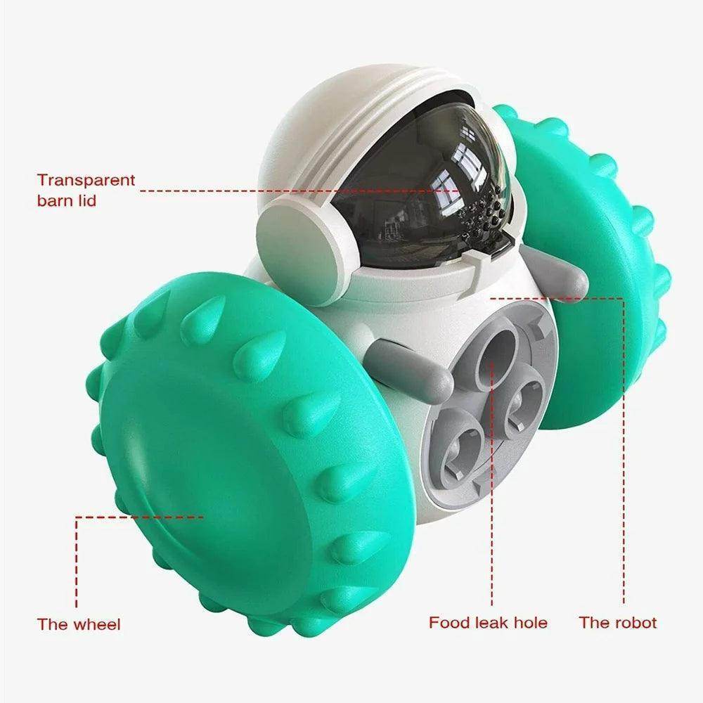 Dog Treat Ball IQ Training Treat Dispensing Dog Toys Interactive Food Puzzles Ball for Dogs Cats Pet Slow Feeder Ball Robot Green - Simply Petastic