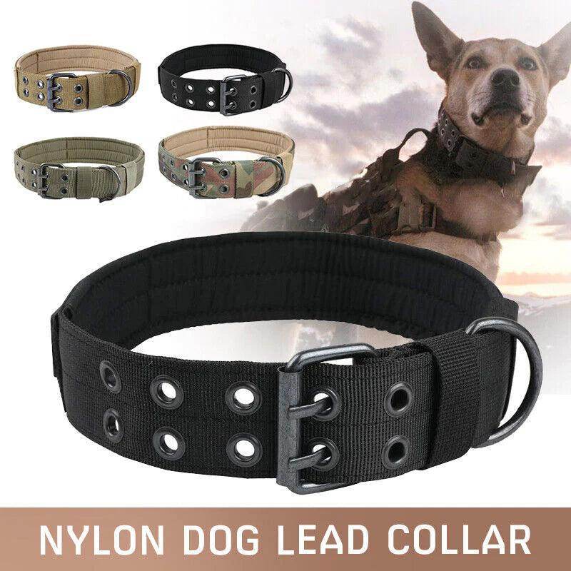 2" Wide Tactical Heavy Duty Nylon Large Dog Collar K9 Military with Metal Buckle - Simply Petastic