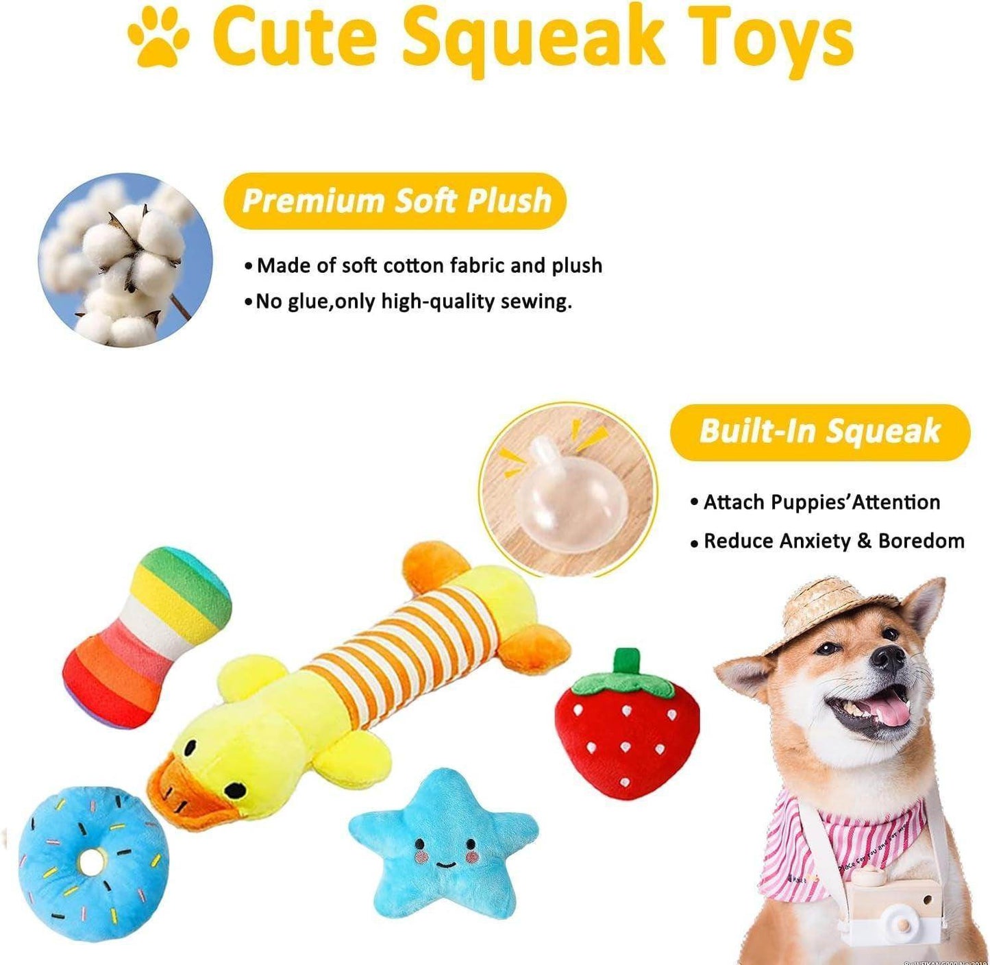 Dog Puppy Toys 23 Pack, Puppy Chew Toys for Fun and Teeth Cleaning, Dog Squeak Toys,Treat Dispenser Ball, Tug of War Toys, Puppy Teething Toys, Dog Rope Toys Pack for Medium to Small Dogs - Simply Petastic