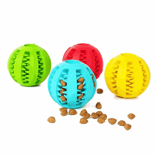 2pc Treat Feeder Tooth Cleaning Bite Resistant Rubber Chew Ball Toy - Simply Petastic