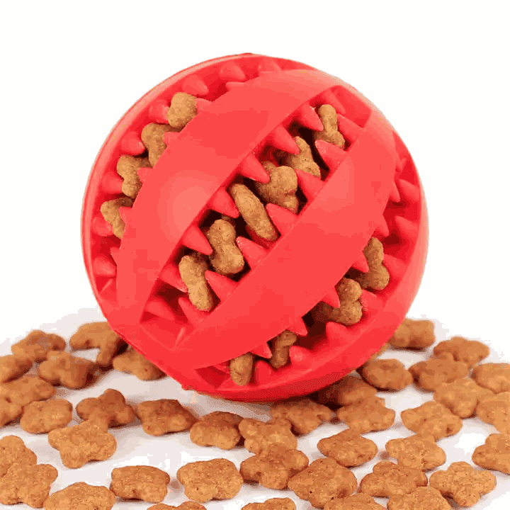 2pc Treat Feeder Tooth Cleaning Bite Resistant Rubber Chew Ball Toy - Simply Petastic