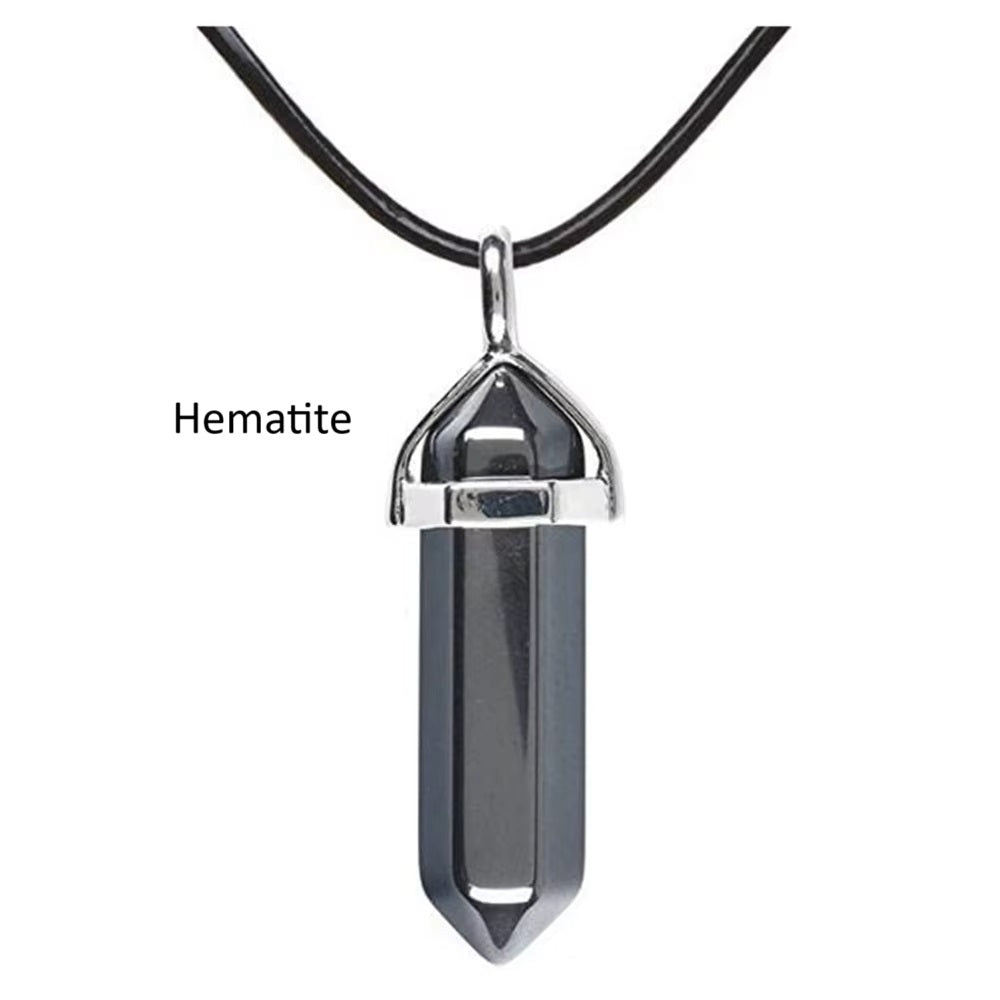 Crystal Point Chakra Healing Gemstone Pendant Necklace Stone