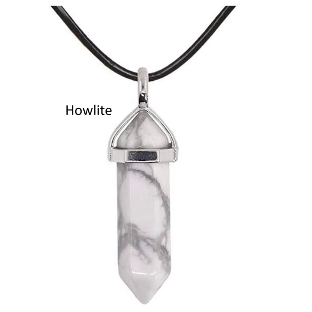 Crystal Point Chakra Healing Gemstone Pendant Necklace Stone