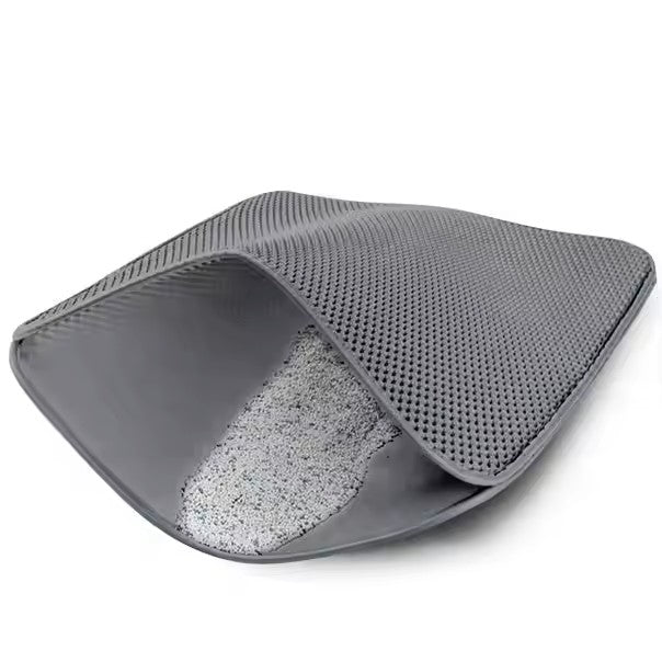 Cat Litter Mat Cat Litter Trapping Mat, Honeycomb Double Layer Design, Urine and Water Proof Material, Scatter Control, Less Waste Easier to Clean, Washable