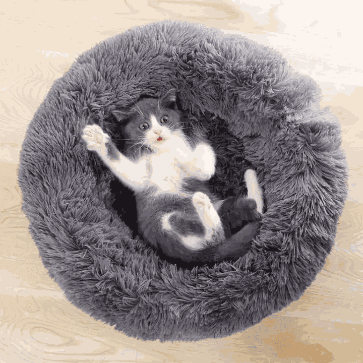 Fleece Fluffy Donut Cat Pet Dog Bed - Simply Petastic