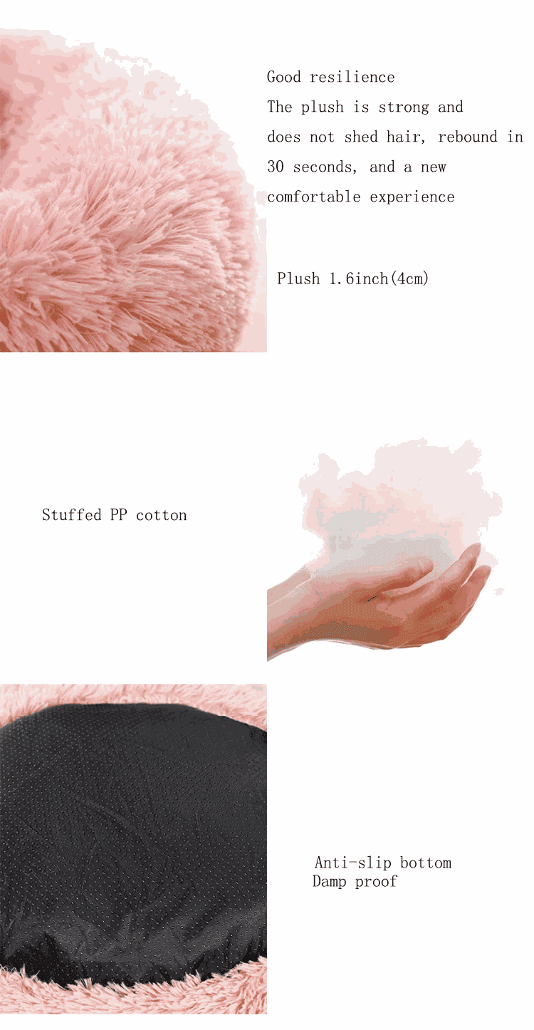 Fleece Fluffy Donut Cat Pet Dog Bed - Simply Petastic