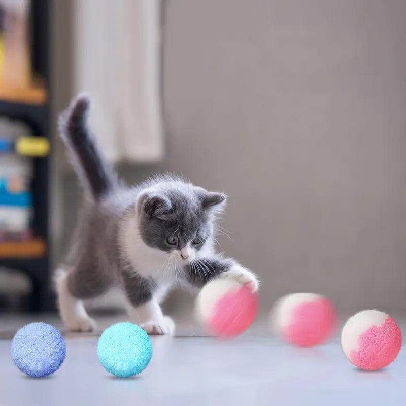 Durable Natural Polyester Cat Toy Pom Pom Balls - Simply Petastic