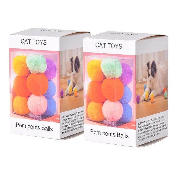 Durable Natural Polyester Cat Toy Pom Pom Balls - Simply Petastic