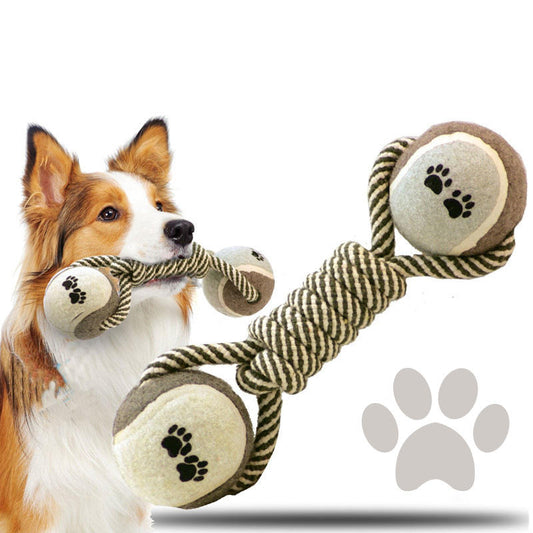 Dog Cotton Rope Toy, Dumbbell Ball Dog Toy, Chew Tennis Dog Toys