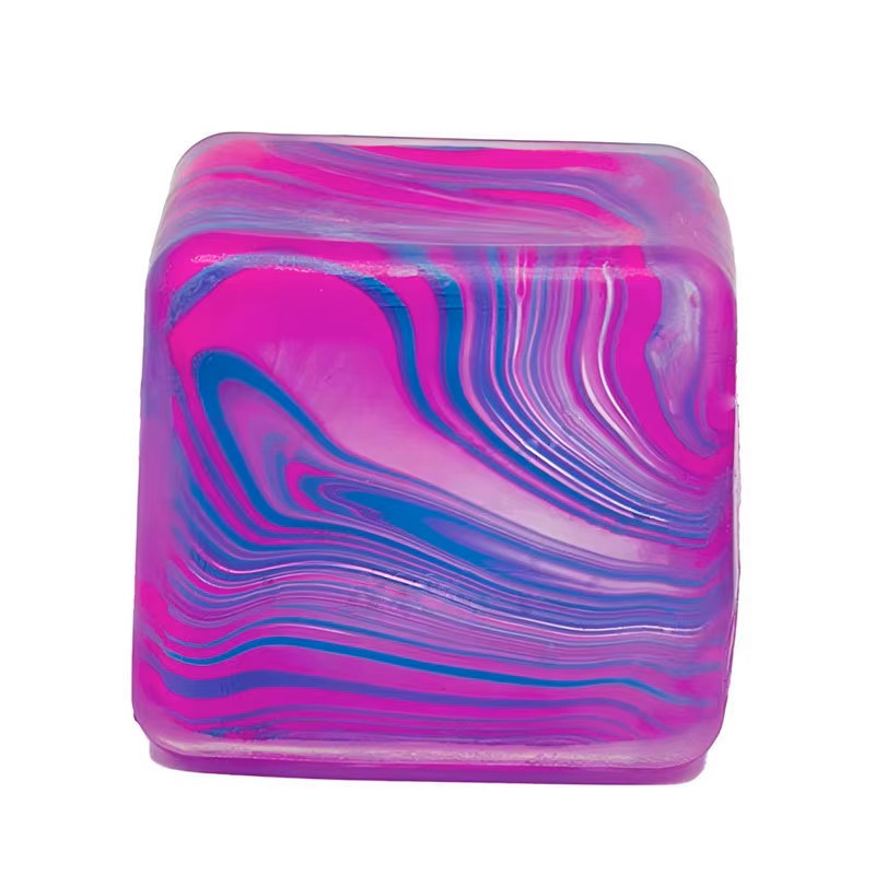 Stress Cube Toys, Adults Squishies Anxiety Relief Maltose Ball, Gel Filled Stretchy Stress Balls for Anxiety Relief, Sensory & Focus, Cool Colorful Fidgets Cubes