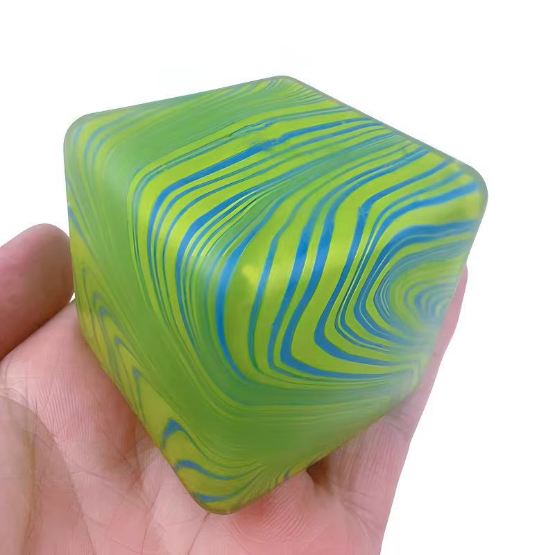 Stress Cube Toys, Adults Squishies Anxiety Relief Maltose Ball, Gel Filled Stretchy Stress Balls for Anxiety Relief, Sensory & Focus, Cool Colorful Fidgets Cubes