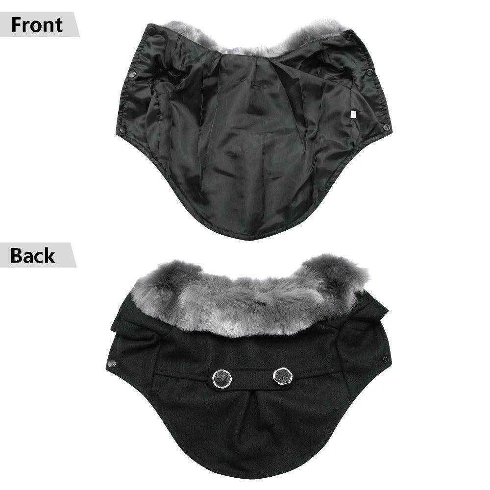 Winter Pea Coat With Fur Collar For Small Medium Dogs - Simply Petastic