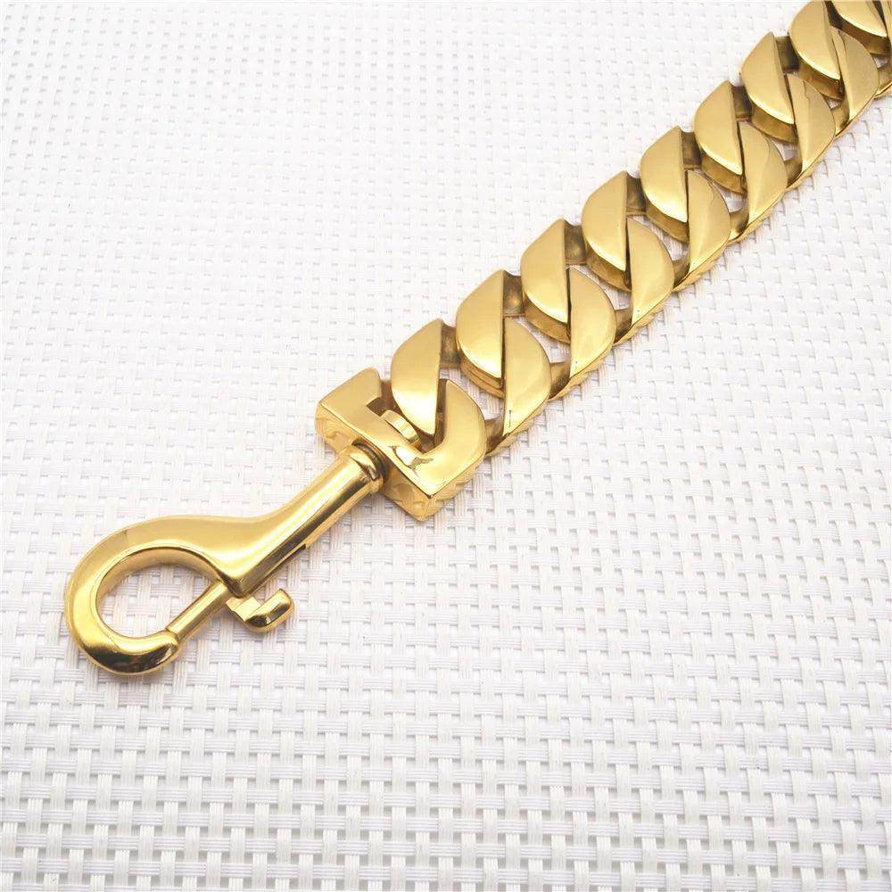 Stylish Gold Titanium Chains for Your Dog's Daily Walks - Simply Petastic