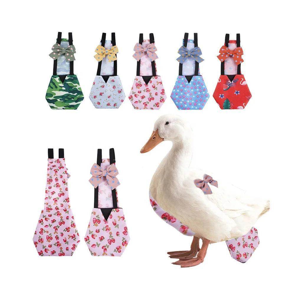 Polyester Unique Washable Cute Chicken Duck Goose Diaper With Bow Tie - Simply Petastic